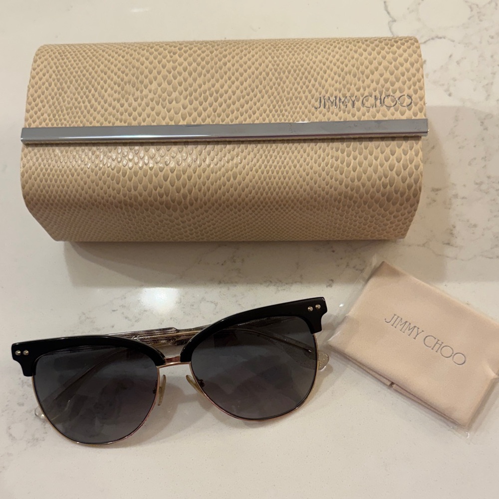 Jimmy Choo Black Sunglasses with Gold Accents AUTHENTIC